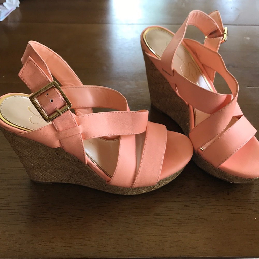 Coral Jessica Simpson Wedges!
